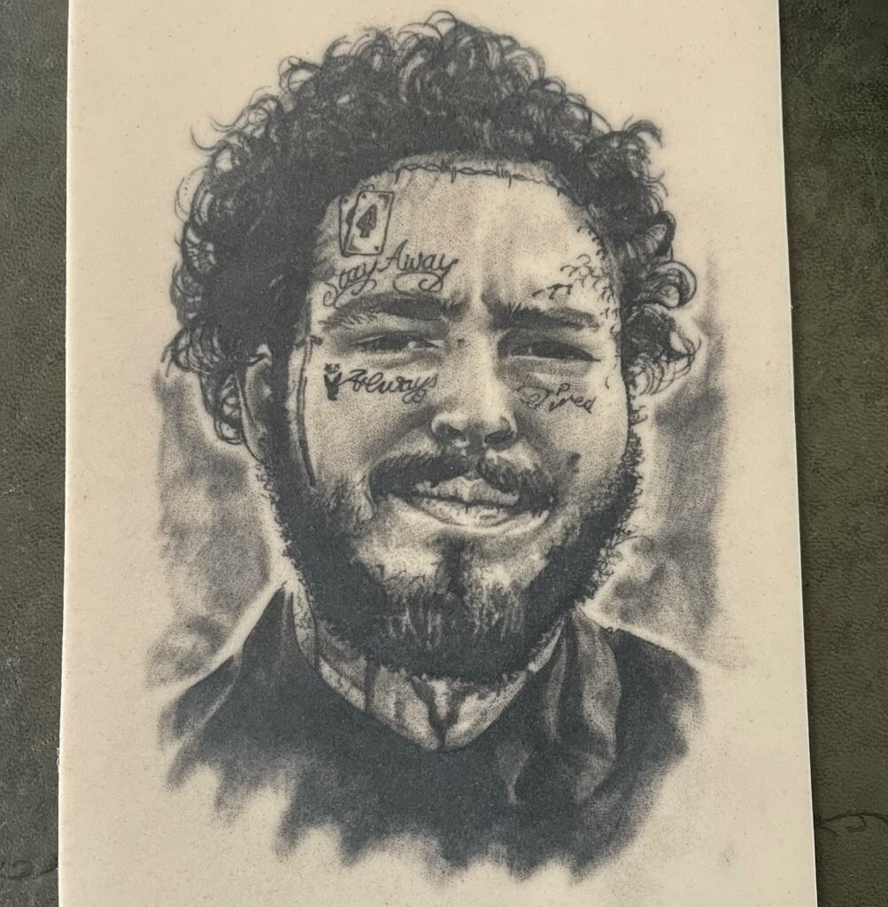 Portrait of Man Black And White Color Tattoo